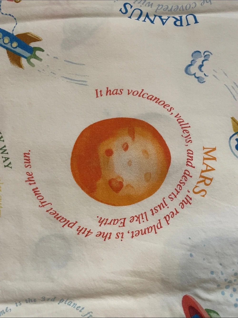 Pottery Barn Kids 100% organic cotton pillowcase “NATHAN” Space Solar System